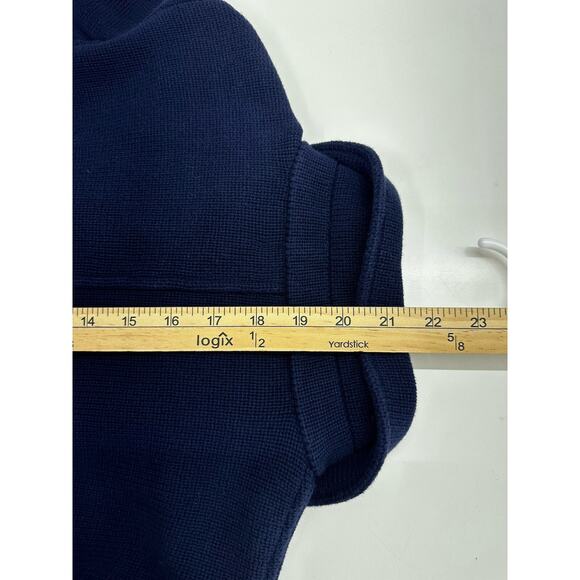 Lauren Ralph Lauren Womens Sweater Petite Medium Blue Double-Breasted Nautical - Picture 11 of 12